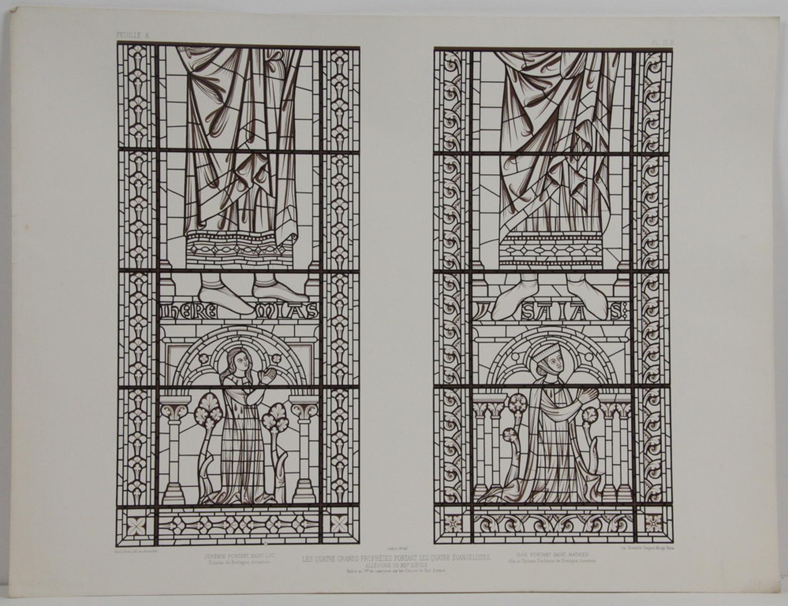 Cathédrale de Chartres, les quatre grands prophètes portant les quatre grands évangélistes