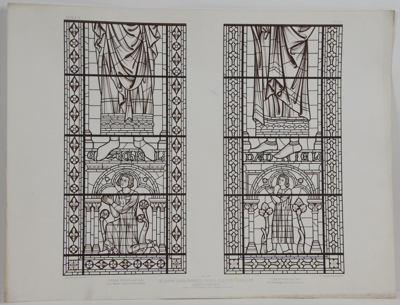 Cathédrale de Chartres, les quatre grands prophètes portant les quatre grands évangélistes