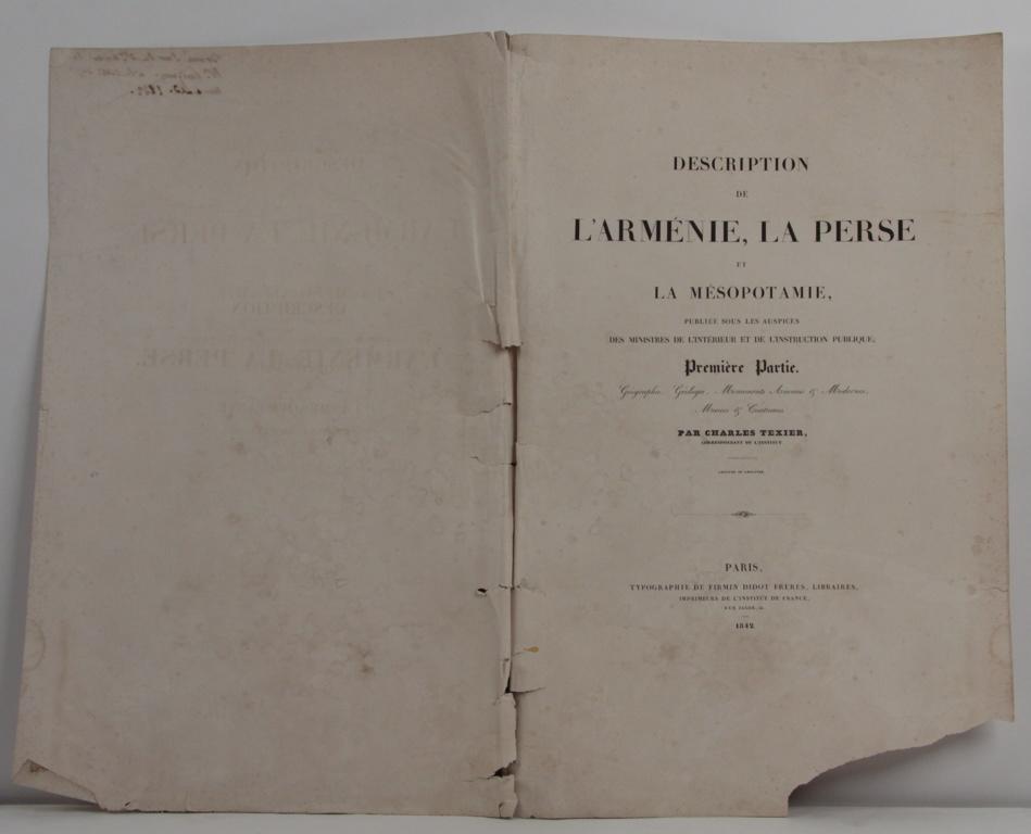 Description de l'Arménie, la Perse et la Mésopotamie, partie 1, planche 1 à 50