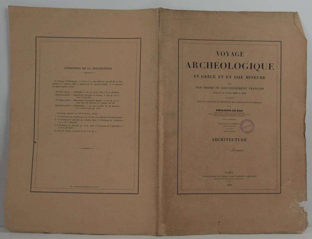 Voyage archéologique en Grèce et en Asie Mineure, 1847, 1e livraison