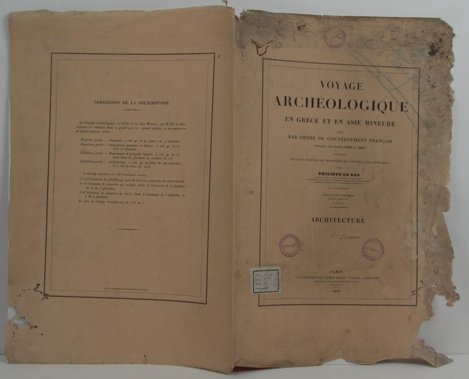 Voyage archéologique en Grèce et en Asie Mineure, 1847, 1e livraison