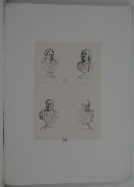 Galerie historique de Versailles, buste de Joseph Pitton de Tournefort, de Réaumur, de Linnel et de Michel Adanson