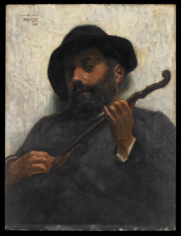 Portrait d'homme ; Léon Boudot jouant de la mandoline