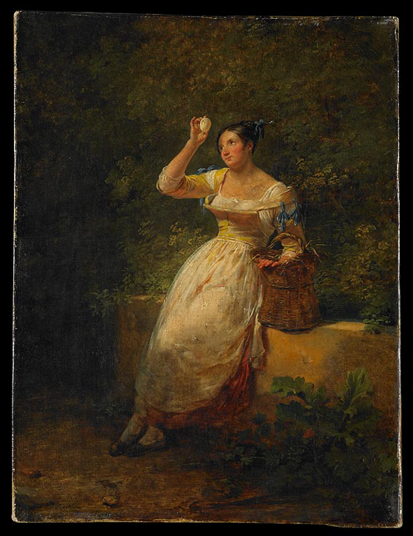 Femme mirant l'œuf
