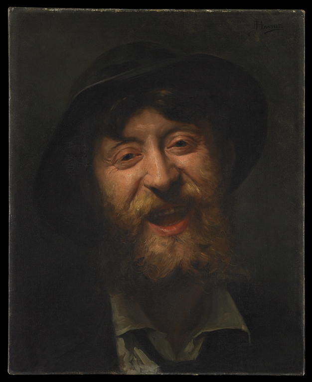 Tête d'homme riant