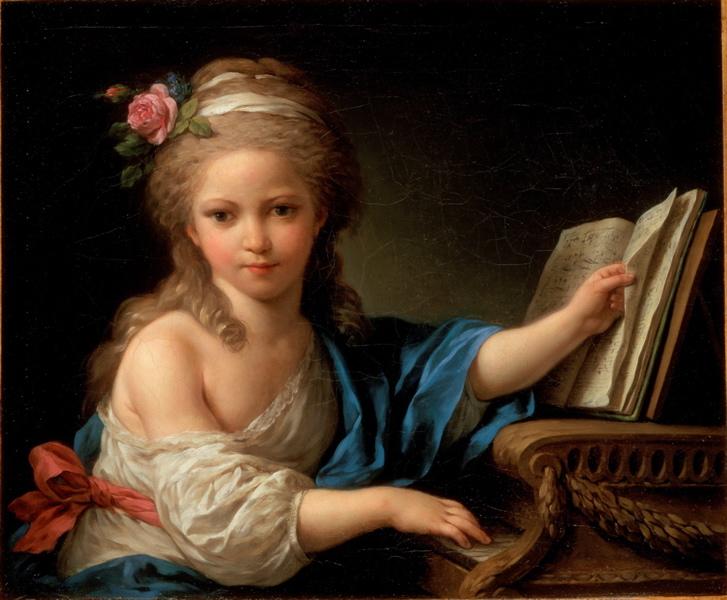 Portrait présumé de Joséphine, fille de Bergeret de Grancourt, touchant le forte-piano