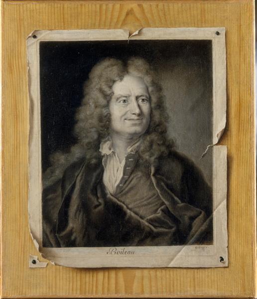 Trompe-l'oeil au portrait gravé de Boileau