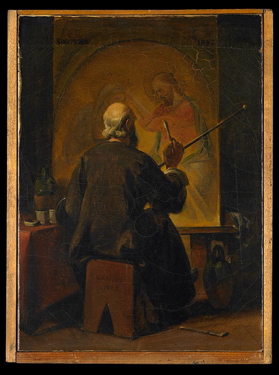 Moine peignant un Couronnement de la Vierge