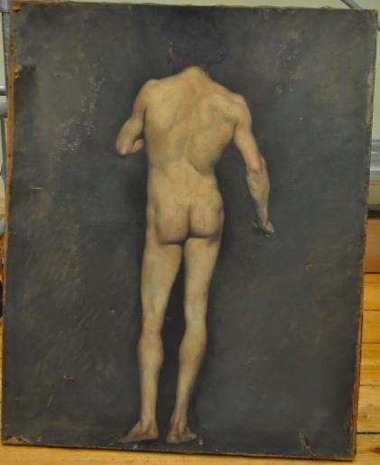 Académie d'homme debout, vu de dos