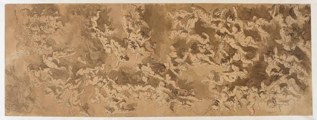 Essaim d'amours dans les nuages