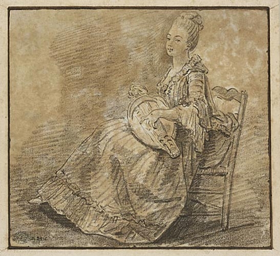 Mme Hubert Robert jouant de la vielle