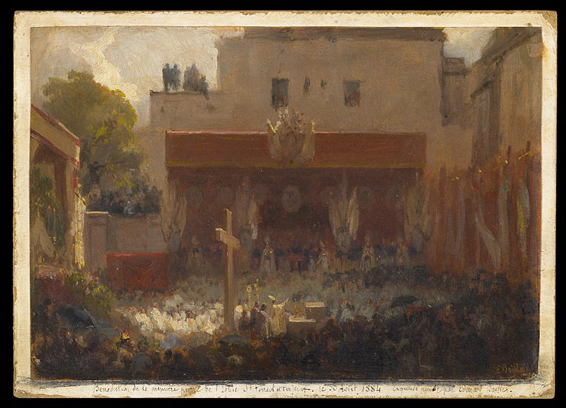 Bénédiction de la première pierre de l'église Saint-Ferréol-et-Ferjeux, le 30 août 1884, à Besançon