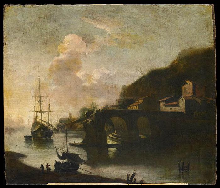 Marine avec un pont en ruine