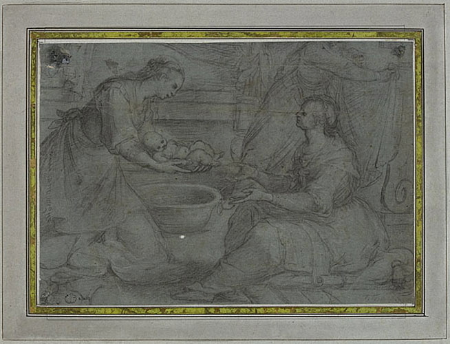 Etude pour une Nativité de la Vierge ou de saint Jean Baptiste (recto et verso)
