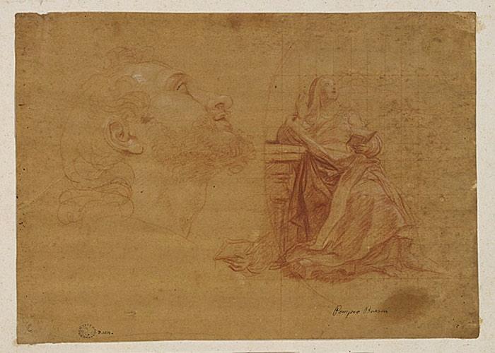 La Vierge et l'Enfant avec saint Jean Népomucène : saint Jean Népomucène ; Annonciation : la Vierge