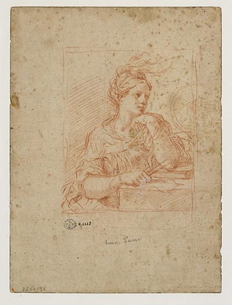 Allégorie de l'Astrologie (recto) ; Trois études pour une Sainte Famille, autre étude de même sujet, sur un papier rapporté (verso) ; Muse (ancien titre)