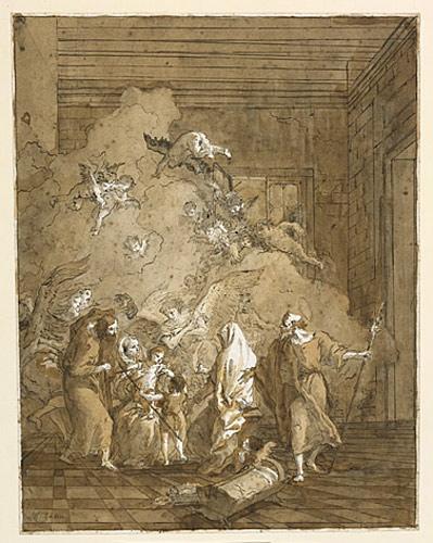 Élisabeth, Zacharie et le petit saint Jean-Baptiste rendent visite à la Sainte Famille ; Intimité de la Sainte Famille (ancien titre)