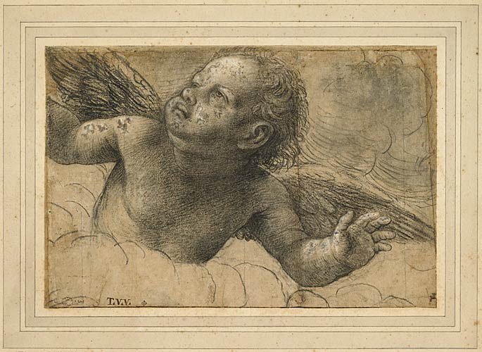Angelot entouré de nuées