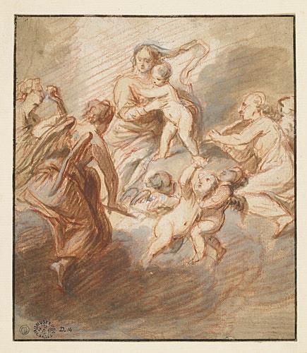 Vierge à l'Enfant entourée d'anges musiciens ; Adoration de la Vierge et l'Enfant (autre titre)