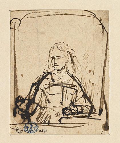 Femme à la fenêtre ; Croquis : femme vue de face, en buste (ancien titre)