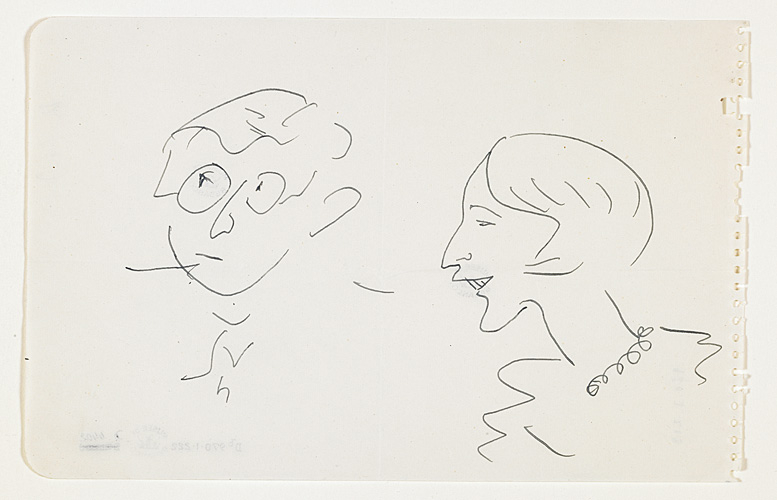 Caricatures d'homme et femme