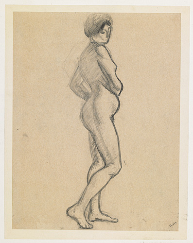 Nu, le modèle, de profil à droite