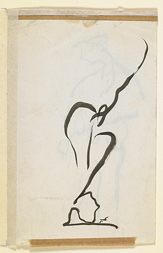 L'ouvrier ou "le fada" (Recto) ; Silhouette de Femme de Profil (verso)