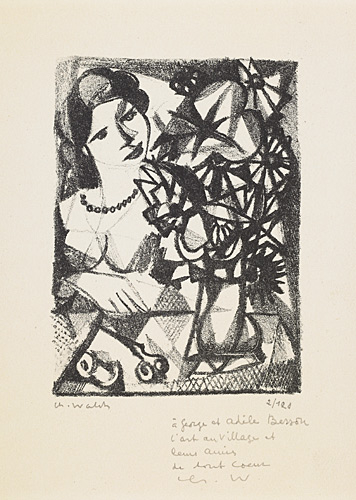 Femme et bouquet de fleurs