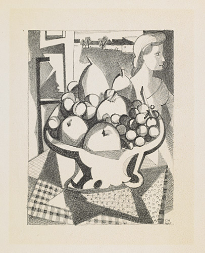 Femme et coupe de fruits