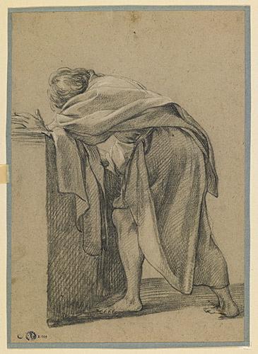 Apôtre penché sur un tombeau