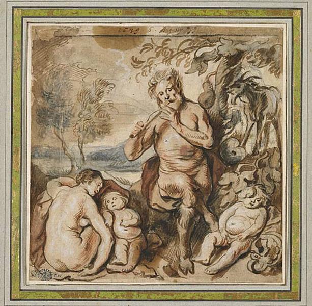 Satyre avec une nymphe et deux enfants