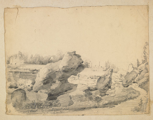 Bords du Doubs à Besançon : le rocher de la pierre qui croule et le sentier vers Mazagran