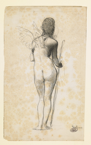 Femme ailée vue de dos