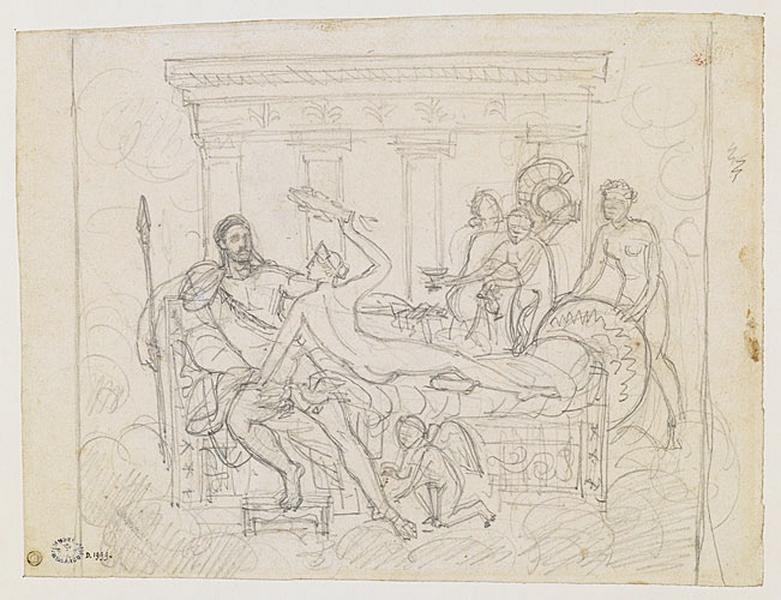 Etude pour Mars désarmé par Vénus et les Grâces