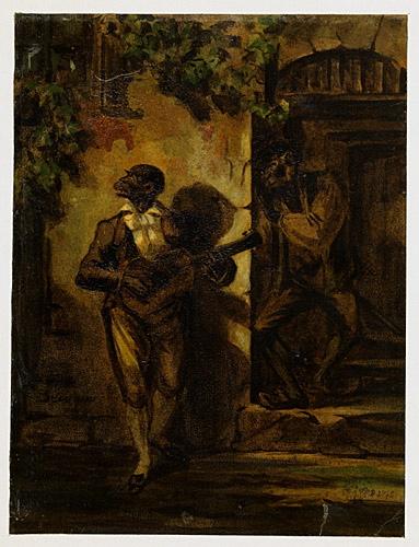 Singe jouant de la mandoline