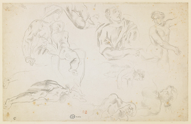 Feuille de croquis d’après des gravures