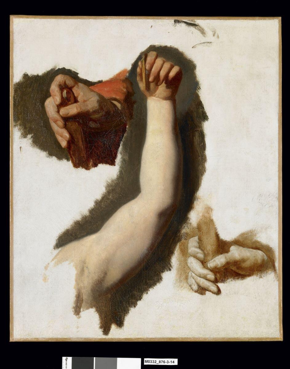 Trois études de mains et de bras