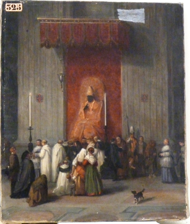 Baisement de la statue de saint Pierre à Rome