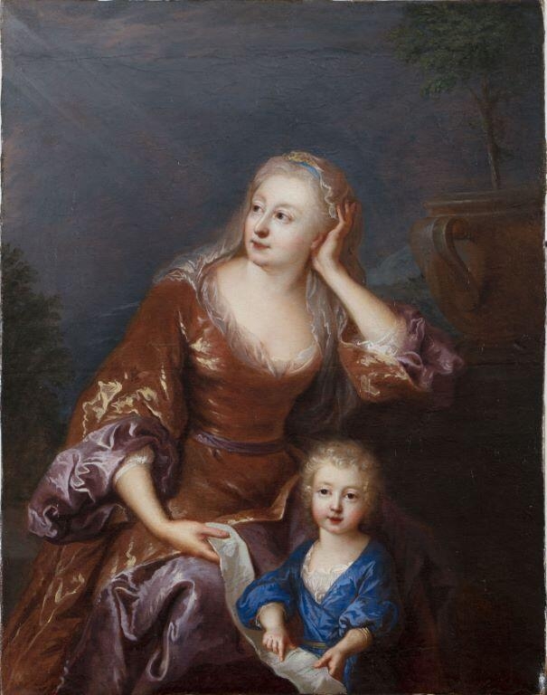 Portrait de Jeanne Cotelle, épouse de François de Troy et de leur fils