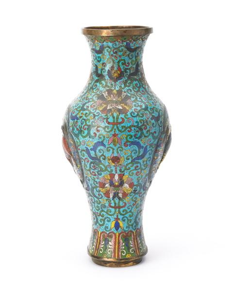 Vase bleu ovale