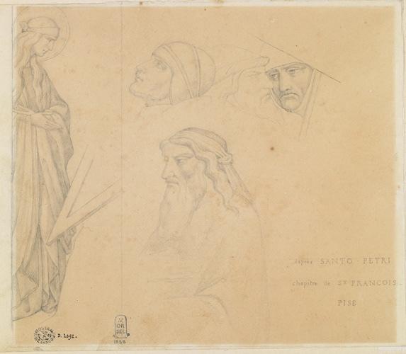 Feuille d'étude d'après une fresque gothique