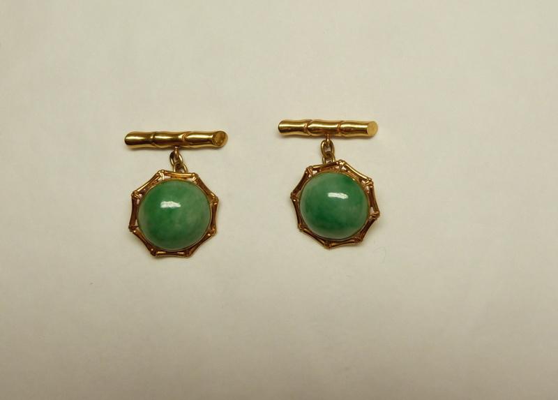 Boutons de manchettes en jade