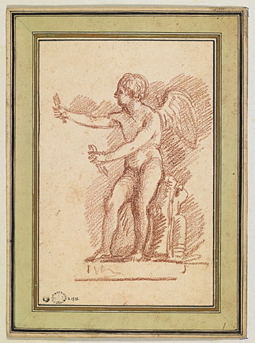 Etude d'après une statue antique d'Eros : l'Amour tendant son arc