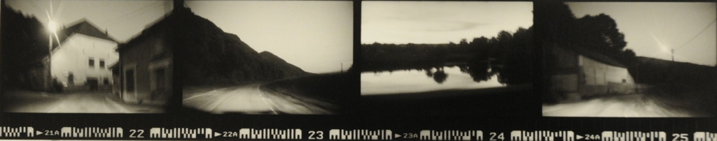 Quatre vues en bandeau, soir d'été dans la campagne près de Besançon, 2008