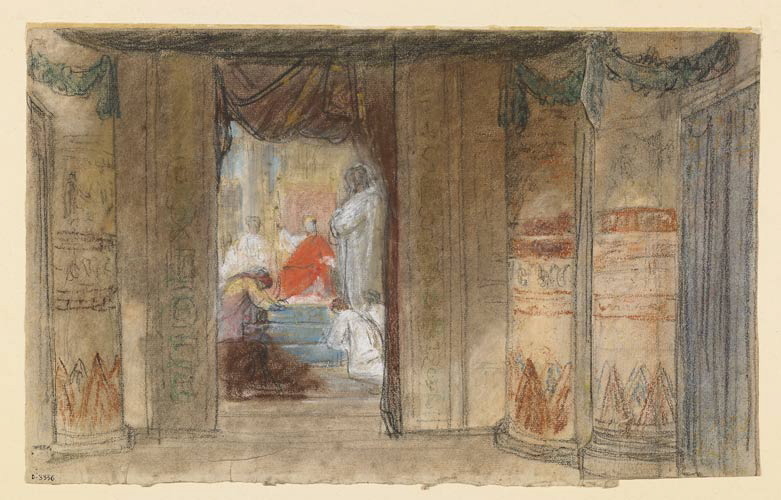 Projet pour un décor de théâtre : entrée d'un temple ou d'un palais