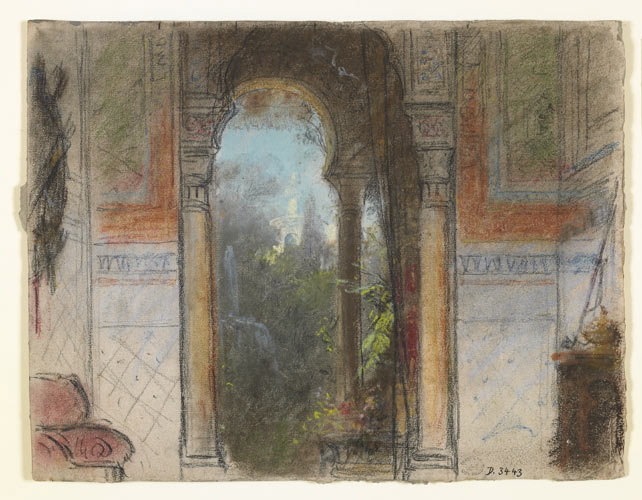 Palais arabe ouvrant sur des jardins