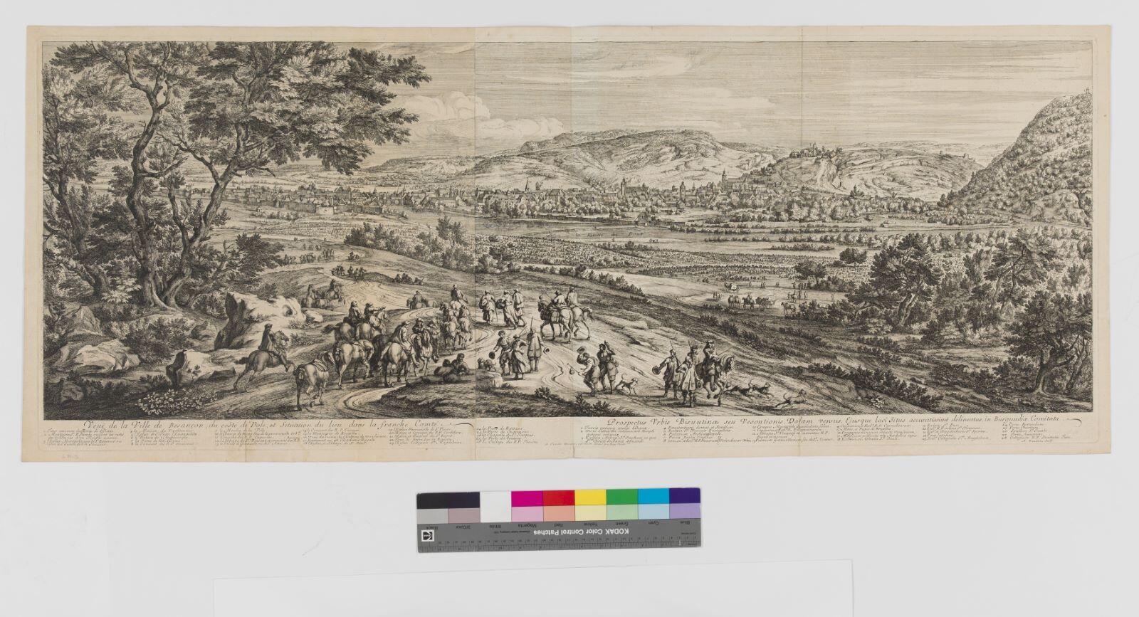Vue de la ville de Besançon du côté de Dole, et situation du lieu dans la Franche-Comté