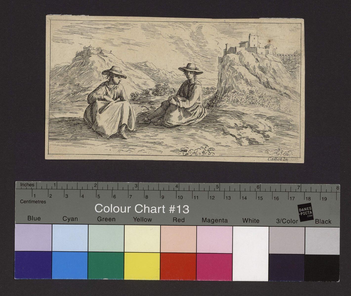 Deux femmes assises dans un paysage