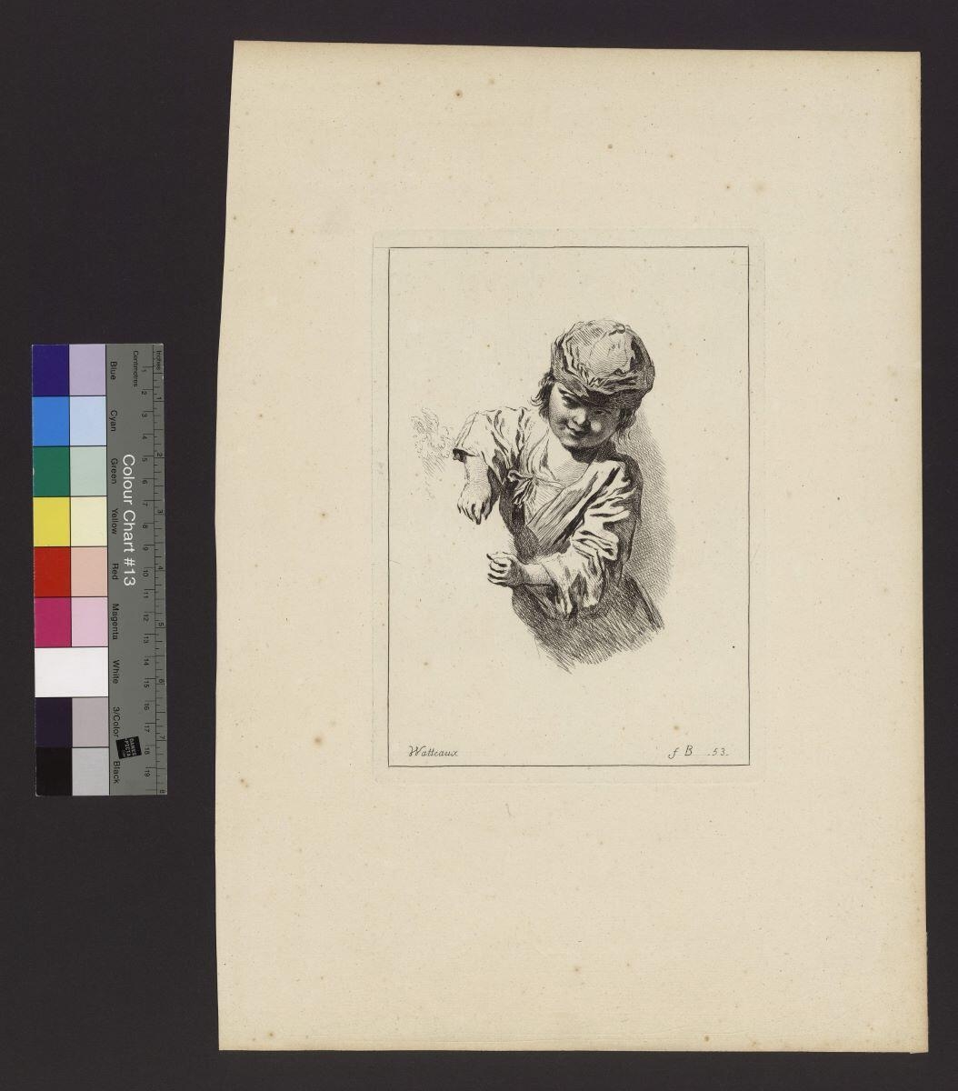 Enfant coiffé d'un toquet, vu de face