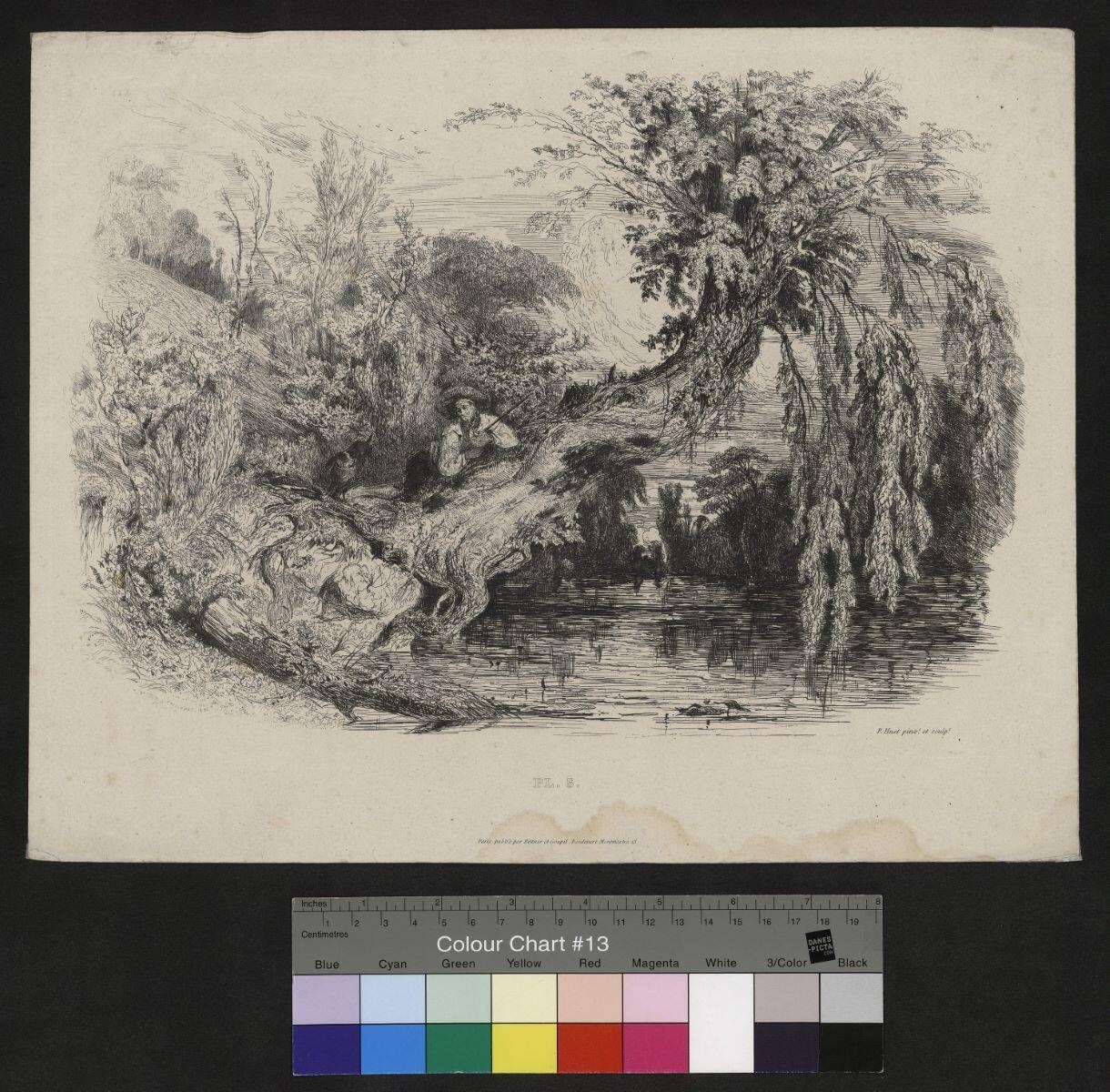 Le Braconnier, 5e planche de la suite des Six eaux-fortes par Paul Huet